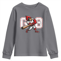 Go Cardinal Playing Baseball Graphic Youth Sweatshirt for Sports Fan