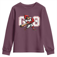 Go Cardinal Playing Baseball Graphic Youth Sweatshirt for Sports Fan