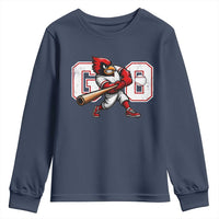 Go Cardinal Playing Baseball Graphic Youth Sweatshirt for Sports Fan