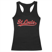 St Louis Sports Script Retro Baseball Lovers Proud City Racerback Tank Top