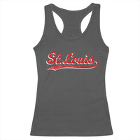 St Louis Sports Script Retro Baseball Lovers Proud City Racerback Tank Top