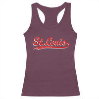 St Louis Sports Script Retro Baseball Lovers Proud City Racerback Tank Top