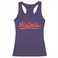 St Louis Sports Script Retro Baseball Lovers Proud City Racerback Tank Top