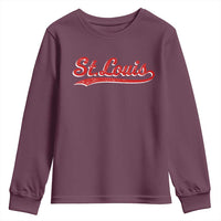 St Louis Sports Script Retro Baseball Lovers Proud City Youth Sweatshirt