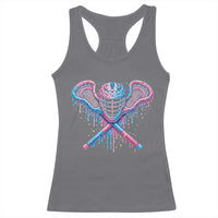 Lacrosse Drip Ice Cream Lax Helmet Sticks Sport Player Racerback Tank Top