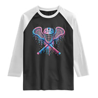 Lacrosse Drip Ice Cream Lax Helmet Sticks Sport Player Raglan Shirt