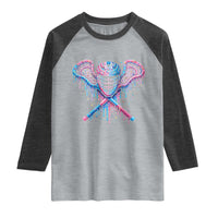 Lacrosse Drip Ice Cream Lax Helmet Sticks Sport Player Raglan Shirt