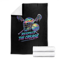 Respect The Crease Lacrosse Drip Throw Blanket Funny Lax Goalie