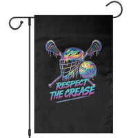 Respect The Crease Lacrosse Drip Garden Flag Funny Lax Goalie