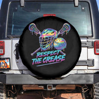Respect The Crease Lacrosse Drip Spare Tire Cover Funny Lax Goalie