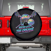 Respect The Crease Lacrosse Drip Spare Tire Cover Funny Lax Goalie