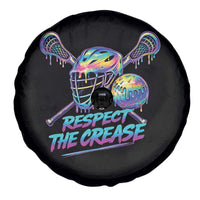 Respect The Crease Lacrosse Drip Spare Tire Cover Funny Lax Goalie