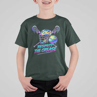 Respect The Crease Lacrosse Drip T Shirt For Kid Funny Lax Goalie