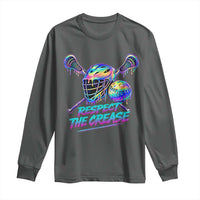 Respect The Crease Lacrosse Drip Long Sleeve Shirt Funny Lax Goalie