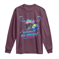 Respect The Crease Lacrosse Drip Long Sleeve Shirt Funny Lax Goalie