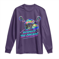 Respect The Crease Lacrosse Drip Long Sleeve Shirt Funny Lax Goalie