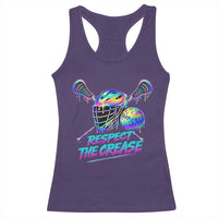 Respect The Crease Lacrosse Drip Racerback Tank Top Funny Lax Goalie