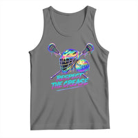 Respect The Crease Lacrosse Drip Tank Top Funny Lax Goalie