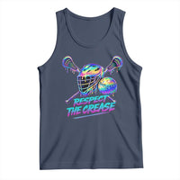 Respect The Crease Lacrosse Drip Tank Top Funny Lax Goalie