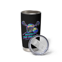 Respect The Crease Lacrosse Drip Tumbler Cup Funny Lax Goalie