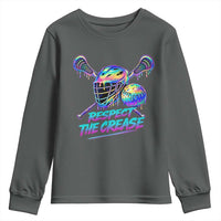 Respect The Crease Lacrosse Drip Youth Sweatshirt Funny Lax Goalie