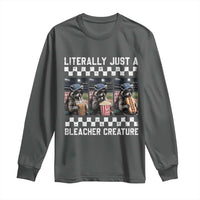 Baseball Raccoon Literally Just a Bleacher Creature Long Sleeve Shirt Funny Trash Panda At Ballfield