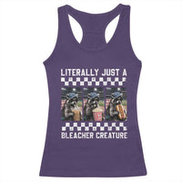 Baseball Raccoon Literally Just a Bleacher Creature Racerback Tank Top Funny Trash Panda At Ballfield