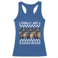Baseball Raccoon Literally Just a Bleacher Creature Racerback Tank Top Funny Trash Panda At Ballfield