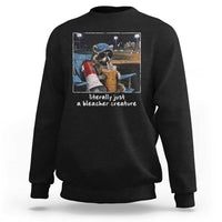 Baseball Raccoon Literally Just a Bleacher Creature Sweatshirt Funny Trash Panda Drinking Iced Coffee Ballfield