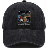 Baseball Raccoon Literally Just a Bleacher Creature Washed Cotton Baseball Cap Funny Trash Panda Drinking Iced Coffee Ballfield