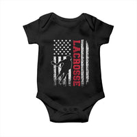Lacrosse American Flag Lax Men 4th of July Baby Onesie