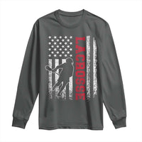 Lacrosse American Flag Lax Men 4th of July Long Sleeve Shirt