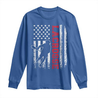 Lacrosse American Flag Lax Men 4th of July Long Sleeve Shirt