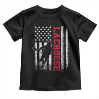 Lacrosse American Flag Lax Men 4th of July Toddler T Shirt