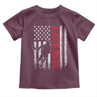 Lacrosse American Flag Lax Men 4th of July Toddler T Shirt
