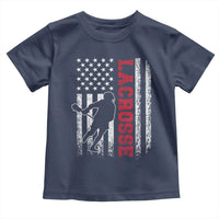 Lacrosse American Flag Lax Men 4th of July Toddler T Shirt