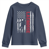 Lacrosse American Flag Lax Men 4th of July Youth Sweatshirt