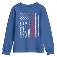 Lacrosse American Flag Lax Men 4th of July Youth Sweatshirt
