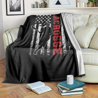 Lacrosse American Flag Lax Women 4th of July Throw Blanket