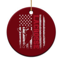 Lacrosse American Flag Lax Women 4th of July Ceramic Ornament