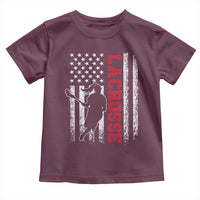 Lacrosse American Flag Lax Women 4th of July Toddler T Shirt