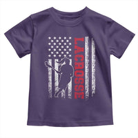 Lacrosse American Flag Lax Women 4th of July Toddler T Shirt