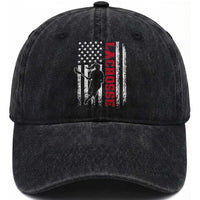 Lacrosse American Flag Lax Women 4th of July Washed Cotton Baseball Cap