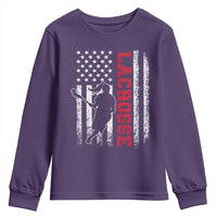 Lacrosse American Flag Lax Women 4th of July Youth Sweatshirt