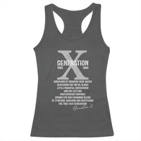 Proud Gen X 1965 to 1980 Racerback Tank Top Vintage Generation X