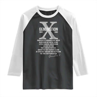 Proud Gen X 1965 to 1980 Raglan Shirt Vintage Generation X