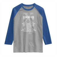Proud Gen X 1965 to 1980 Raglan Shirt Vintage Generation X