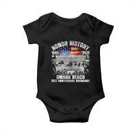 Omaha Beach D Day 81 ST Anniversary Honor History Normandy Baby Onesie American Flag WWII