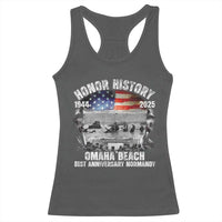 Omaha Beach D Day 81 ST Anniversary Honor History Normandy Racerback Tank Top American Flag WWII