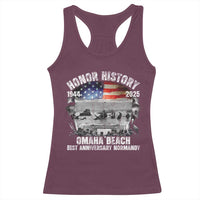 Omaha Beach D Day 81 ST Anniversary Honor History Normandy Racerback Tank Top American Flag WWII